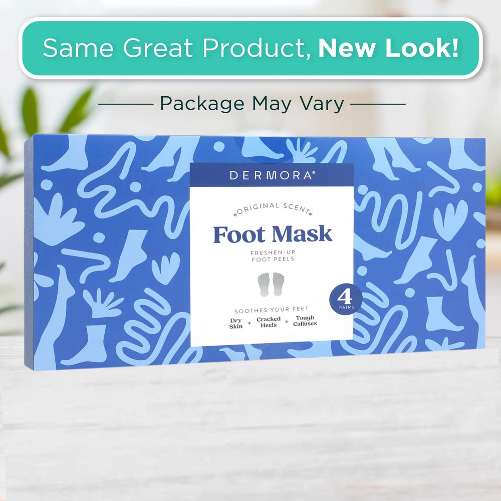 DERMORA Foot Peel Mask during the 60-minute treatment begins skin renewal.
