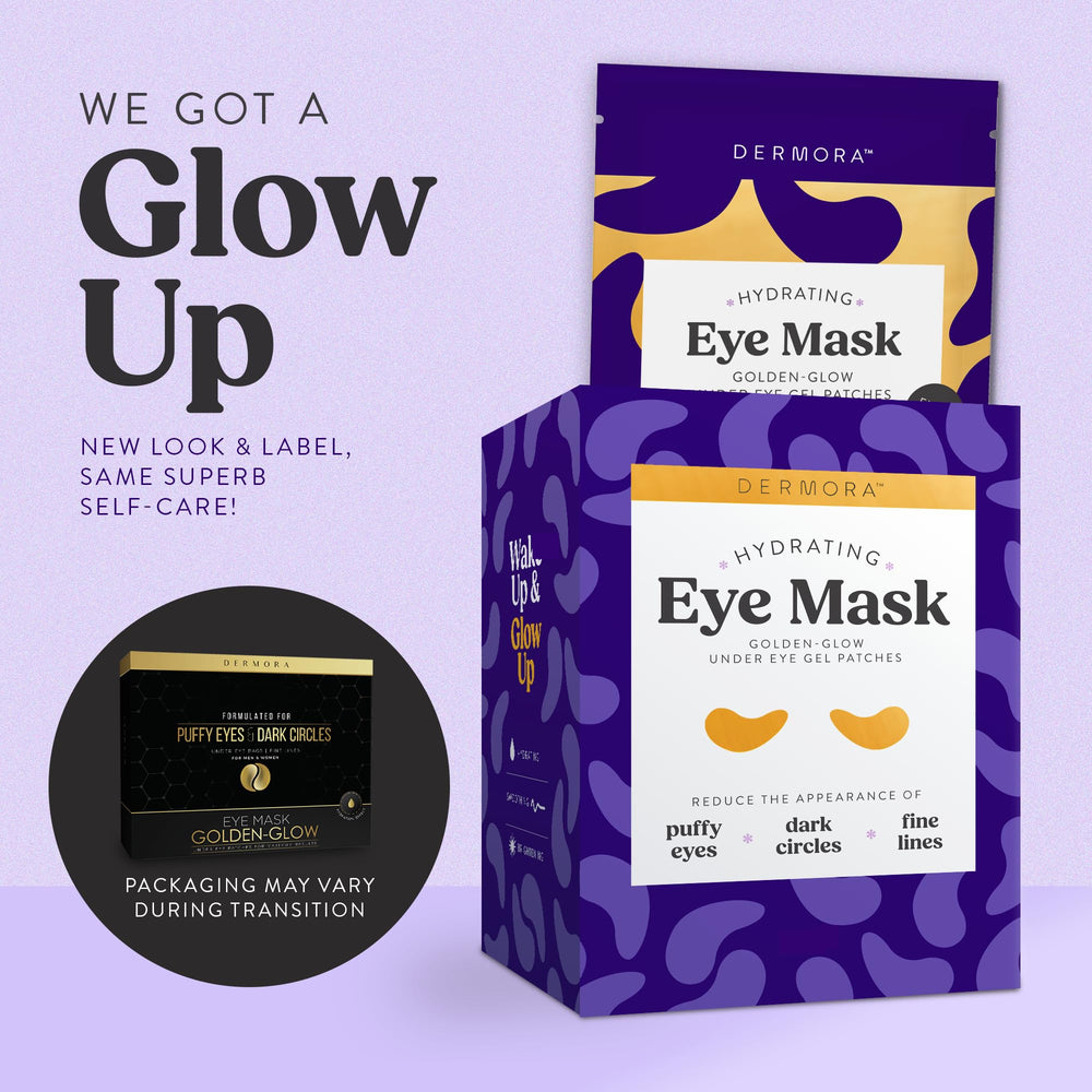 Dermora Golden Glow close-up of gold-toned patches for a luxurious feel.