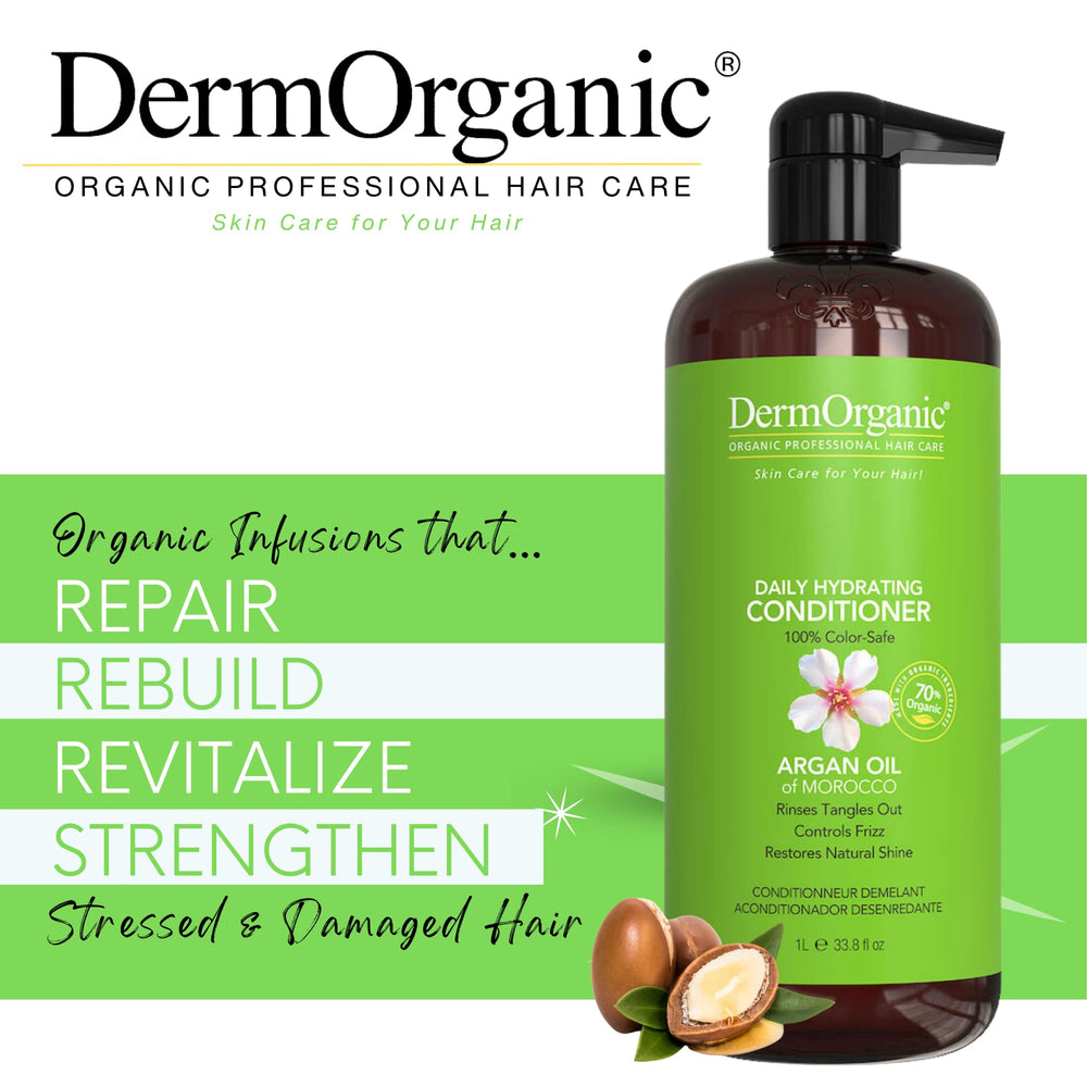 DermOrganic argan oil ingredient highlight for nourished, smoother strands.
