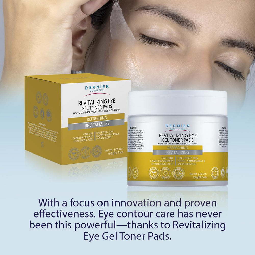 Dernier Under Eye Patches ingredient focus on caffeine and hyaluronic acid.