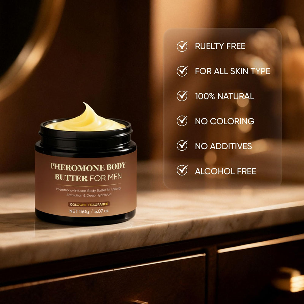 Derperzi pheromone body butter fragrance lasts hours for a confident mood.