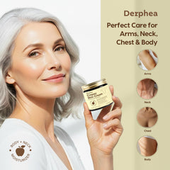 DERPHEA Crepey Repair Cream packaging highlights beef tallow and apple extract