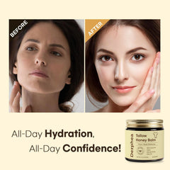 DERPHEA formula highlights tallow honey and olive oil for nourishing moisture