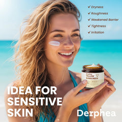 DERPHEA silky texture spreads evenly without greasy feel.