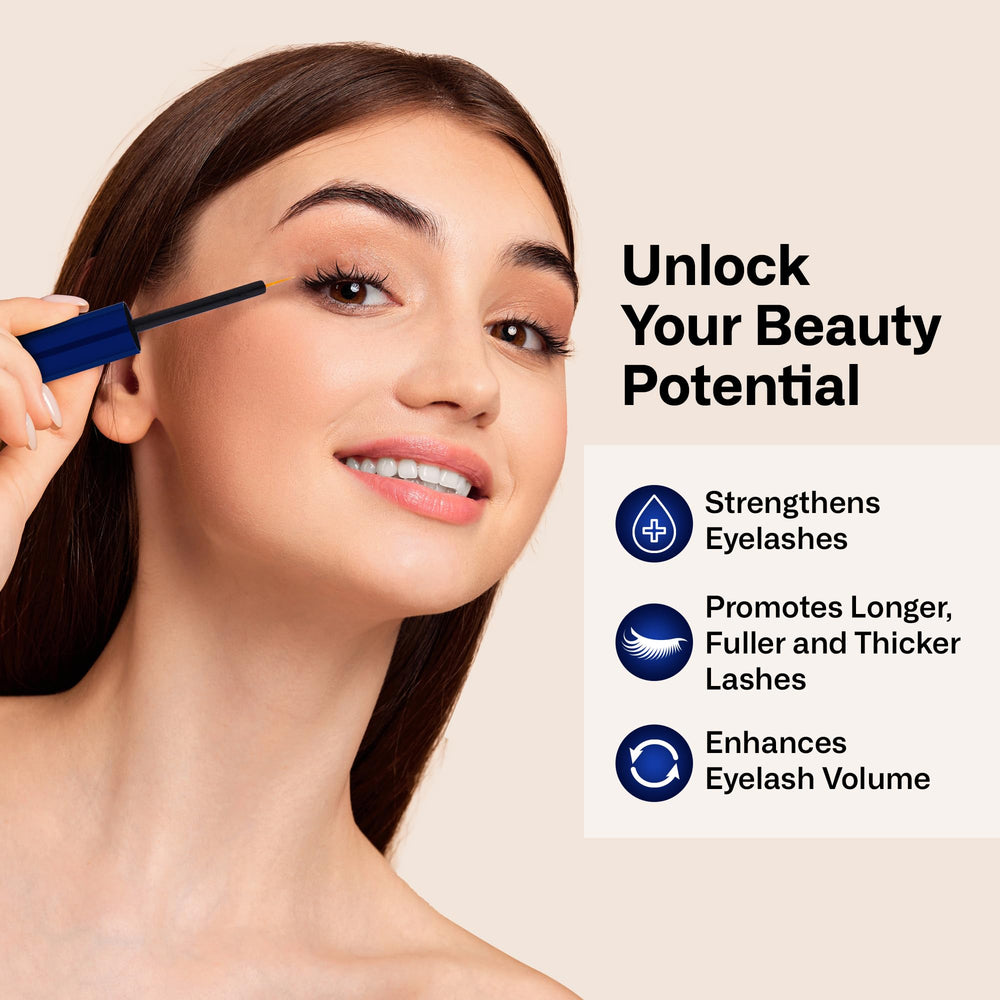 Dersie Eyelash Growth Serum packaging box emphasizes compact travel size