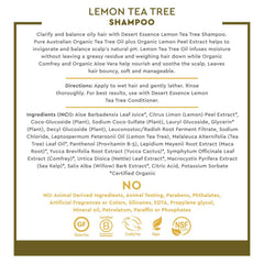 Desert Essence Lemon Tea Tree Conditioner bottle provides smoothing and detangling care.