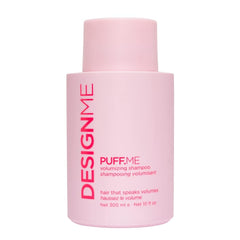 Design.Me Puff.Me Volume Shampoo bottle with lightweight formula for added body.