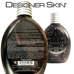 Designer Skin Command tanning lotion texture swatch reveals smooth, blendable color.
