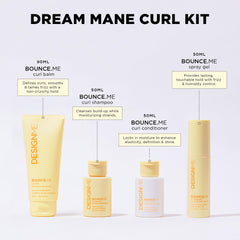 Design.Me Bounce.ME curl shampoo bottle cleanses without weighing down.