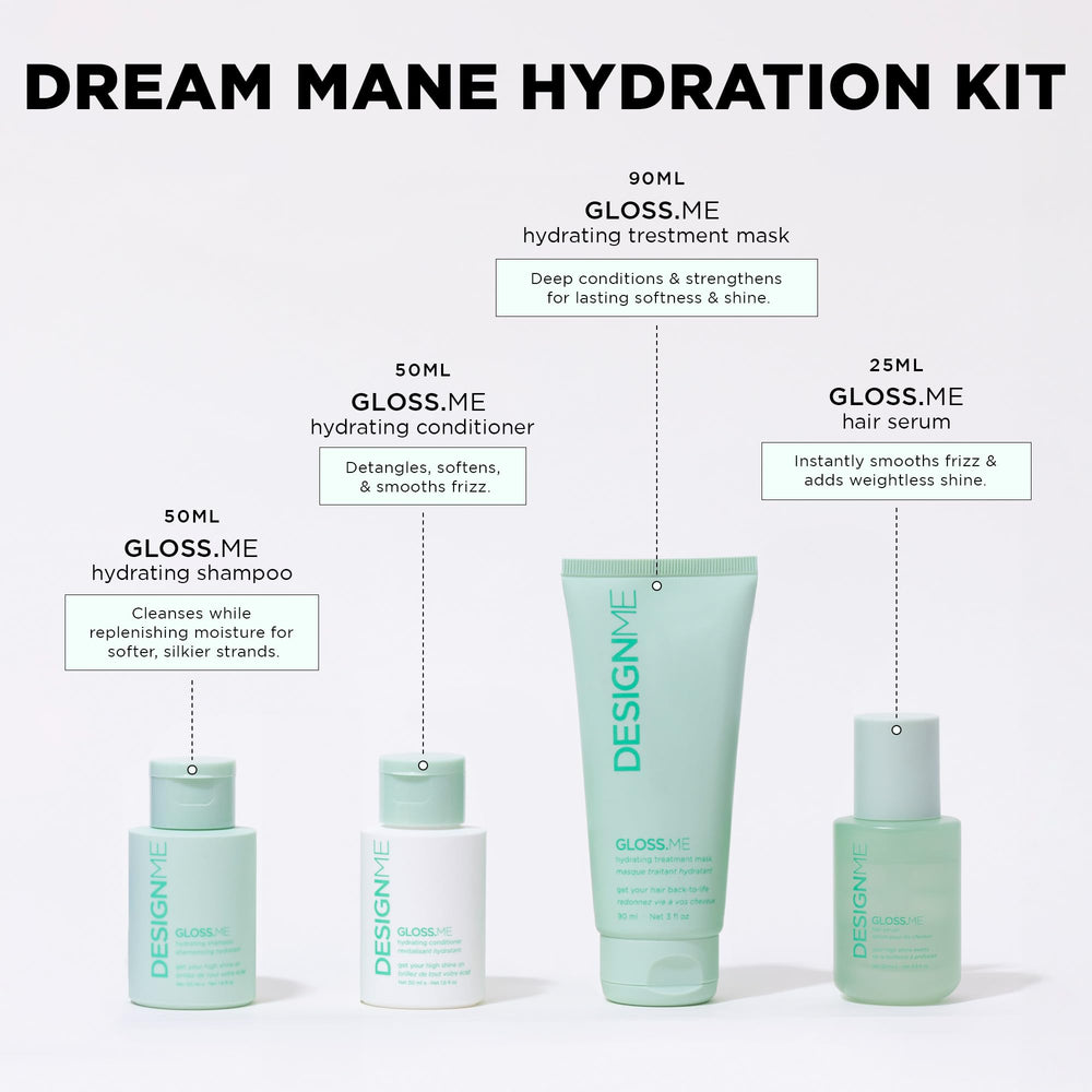 DESIGNME GLOSS.ME conditioner tube for silky, detangled strands.