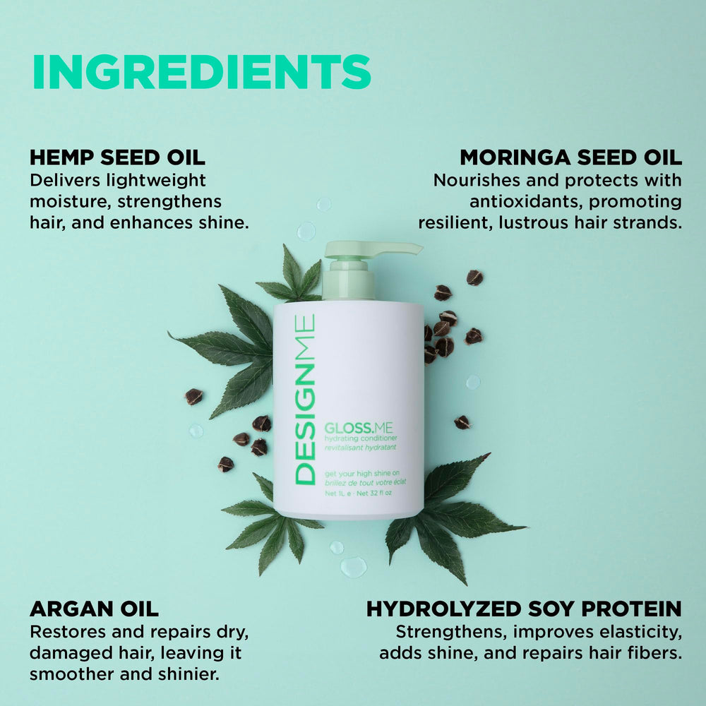 Design.Me Hydrating Conditioner hemp oil helps nourish hair.