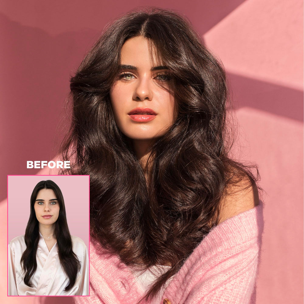 Design.Me Puff.ME fine hair volume look after application.