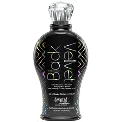 Devoted Creations Black Velvet bottle close-up for a velvety tan finish.