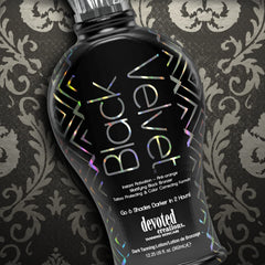 Devoted Creations Black Velvet packaging highlights premium branding and Orchid Noir fragrance.