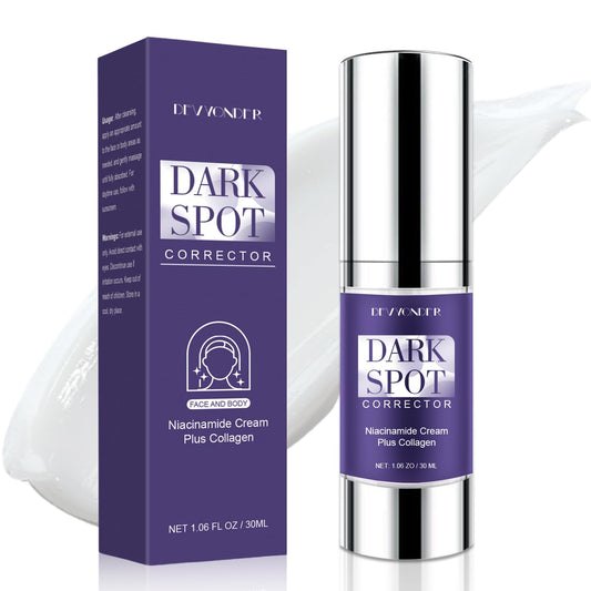 Devyonder dark spot corrector bottle close-up showing targeted tone improvement