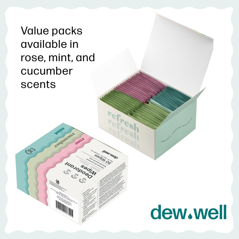 Dew Well natural ingredients support everyday freshness without harsh chemicals.
