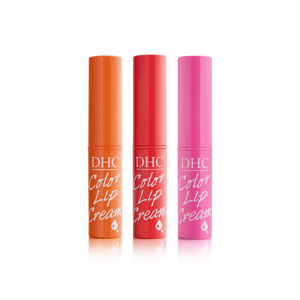 DHC Color Lip Cream 3 Pack on white background showing subtle tint and hydration