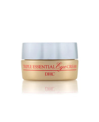 DHC Triple Essential Eye Cream bottle close-up showing hydrating formula