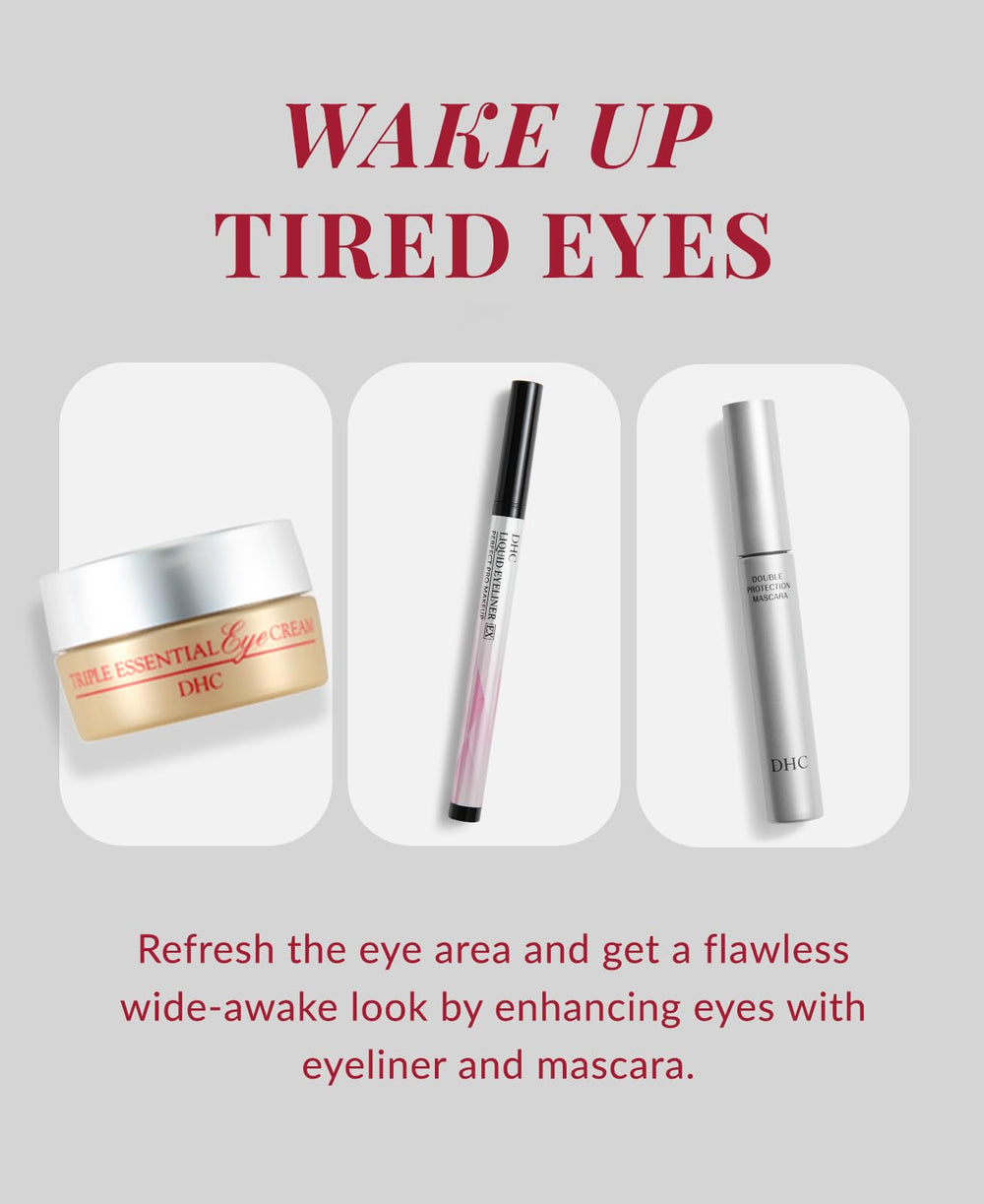 DHC Triple Essential Eye Cream packaging label showcasing premium branding