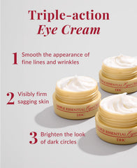 DHC Triple Essential Eye Cream texture swatch with creamy medium-weight consistency