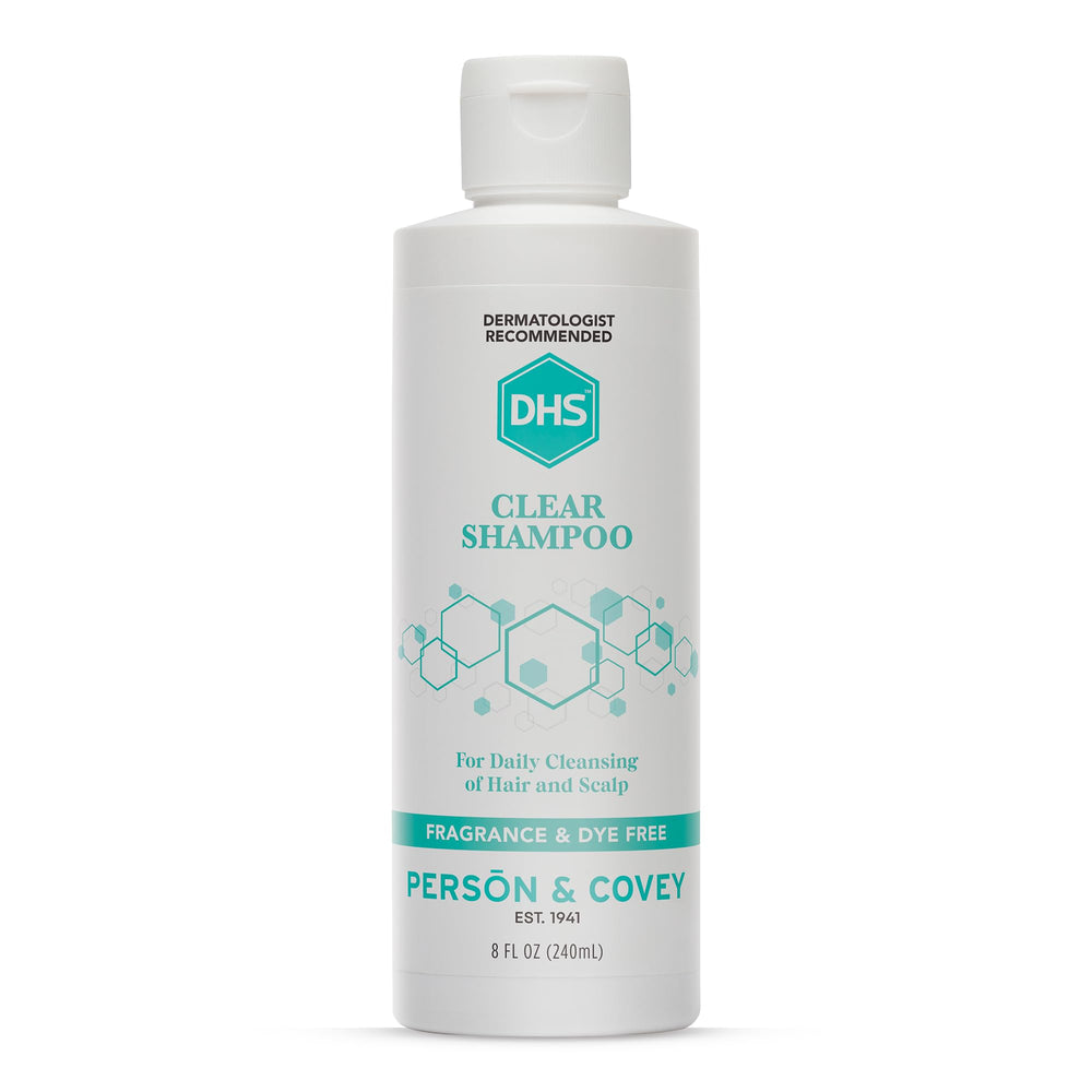 DHS Clear Shampoo bottle for gentle, irritant-free cleansing.