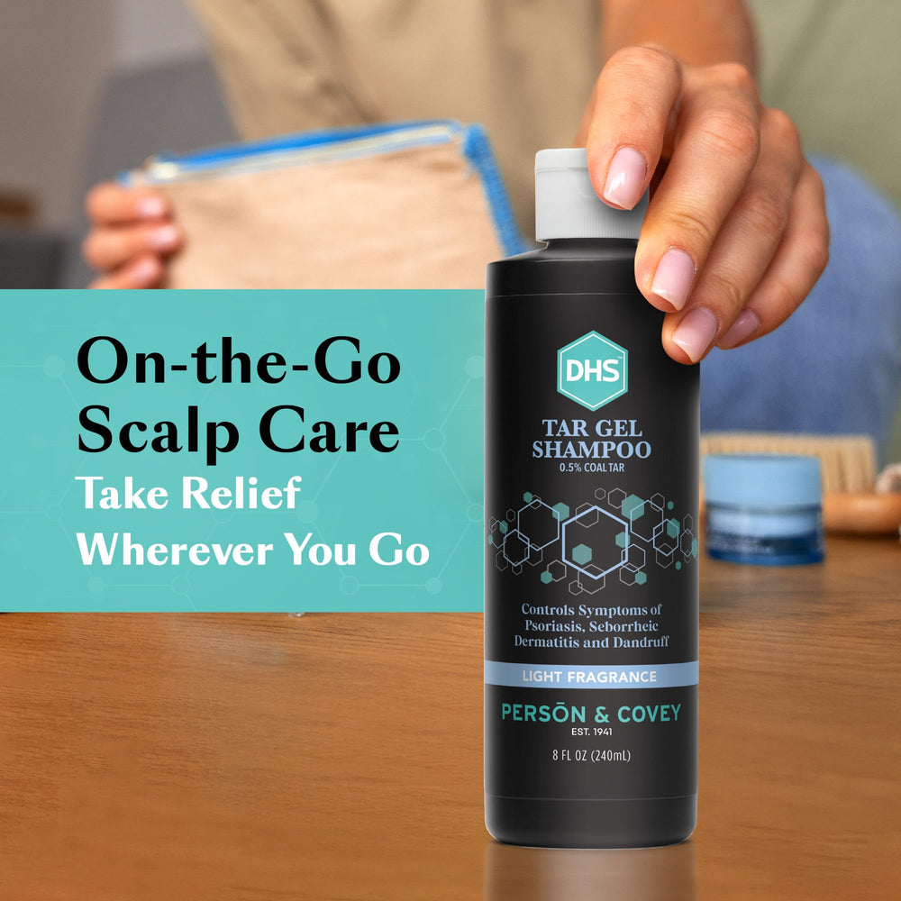 Scalp care focus on bottle illustrating a potential improvement path.
