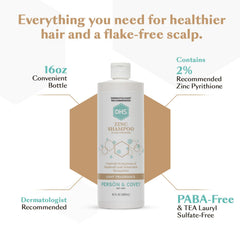 DHS Zinc Shampoo label front highlights panthenol for added conditioning.