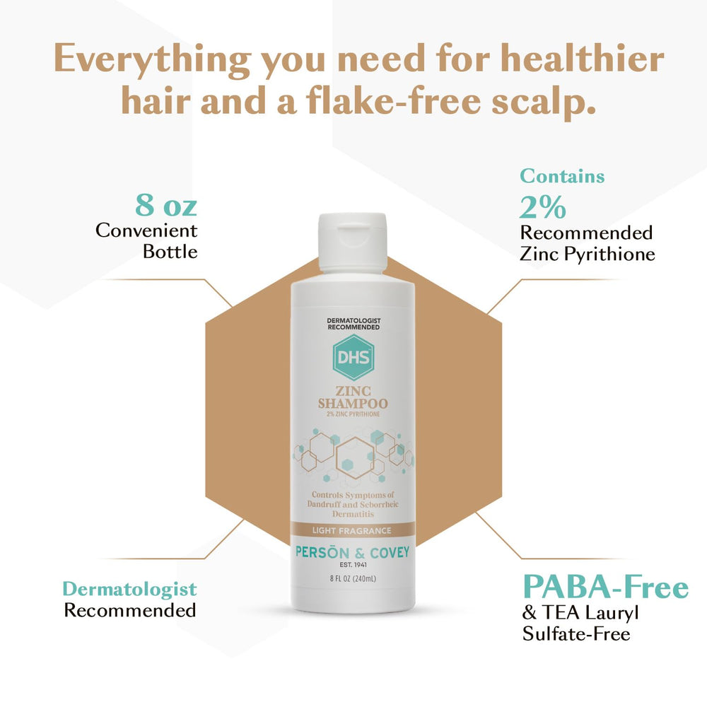 DHS Zinc Shampoo lather closeup emphasizes gentle cleansing with no harsh residues