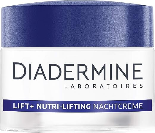 Diadermine Lift+ packaging image signaling premium night care routine
