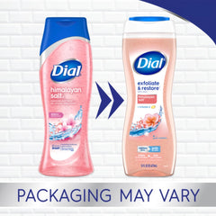 Dial Enriching Body Wash back label with ingredients and cleansing details.