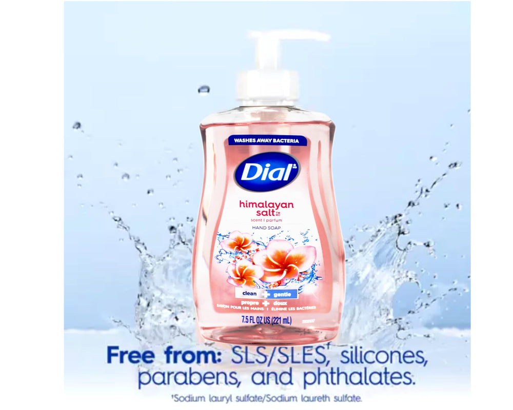 Dial label detail shows moisturizing formula and fresh scent