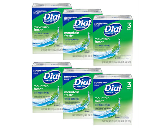 Dial Mountain Fresh bar soap front view provides a crisp daily cleanse.