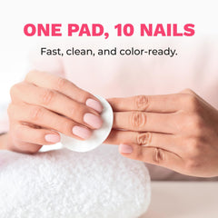 Diamond Wipes acetone pad close-up shows quick polish lift.