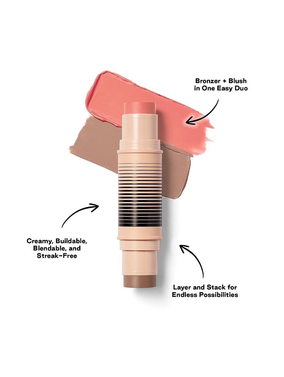 DIBS Desert Island Duo application on cheek demonstrates seamless blend and warmth.