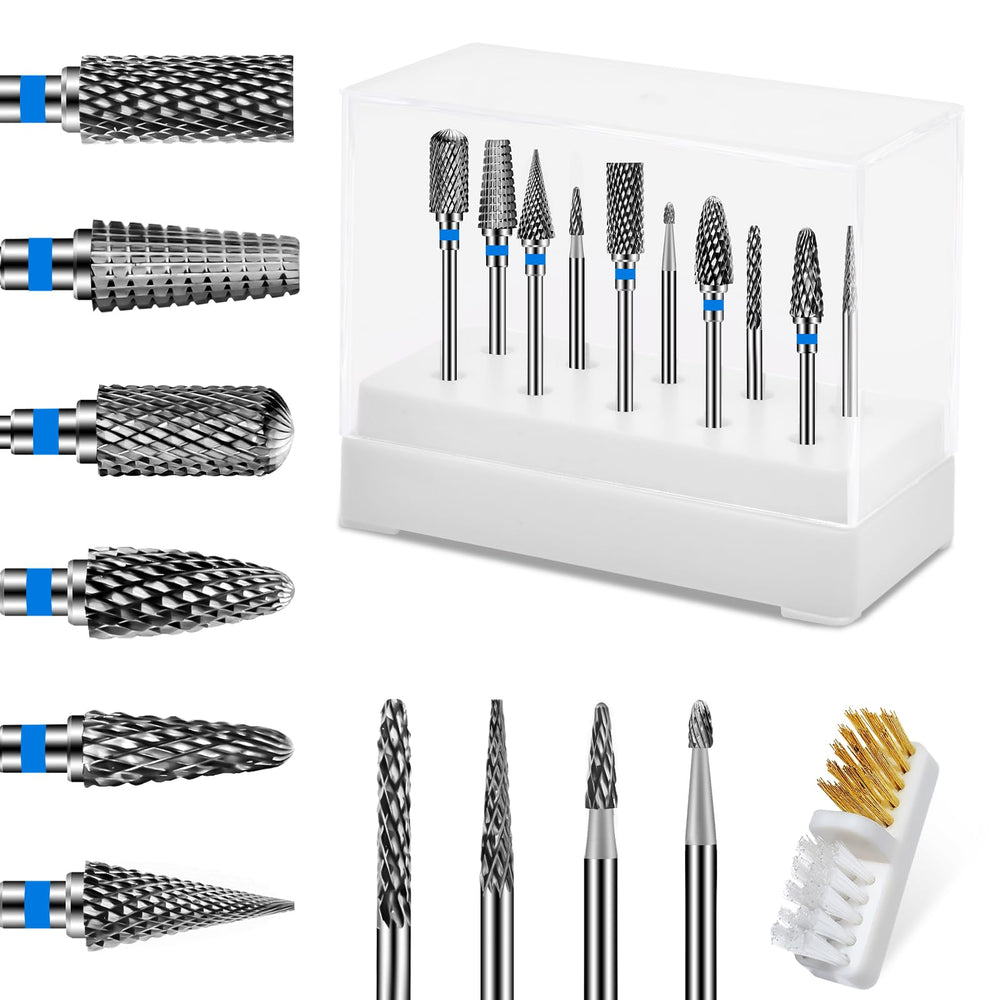 Diesisa 10-piece nail drill bits kit for versatile nail prep