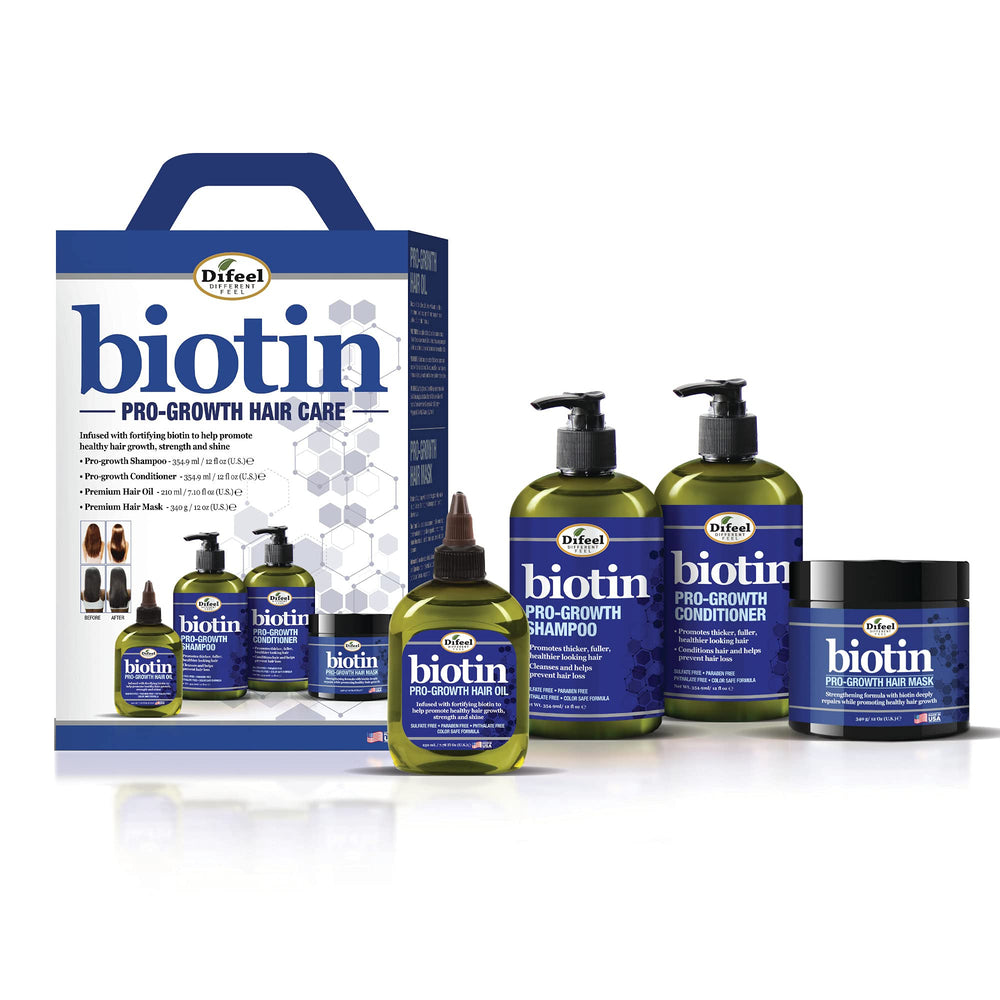Difeel Biotin Pro-Growth Shampoo 12oz bottle offers a nourishing cleanse.