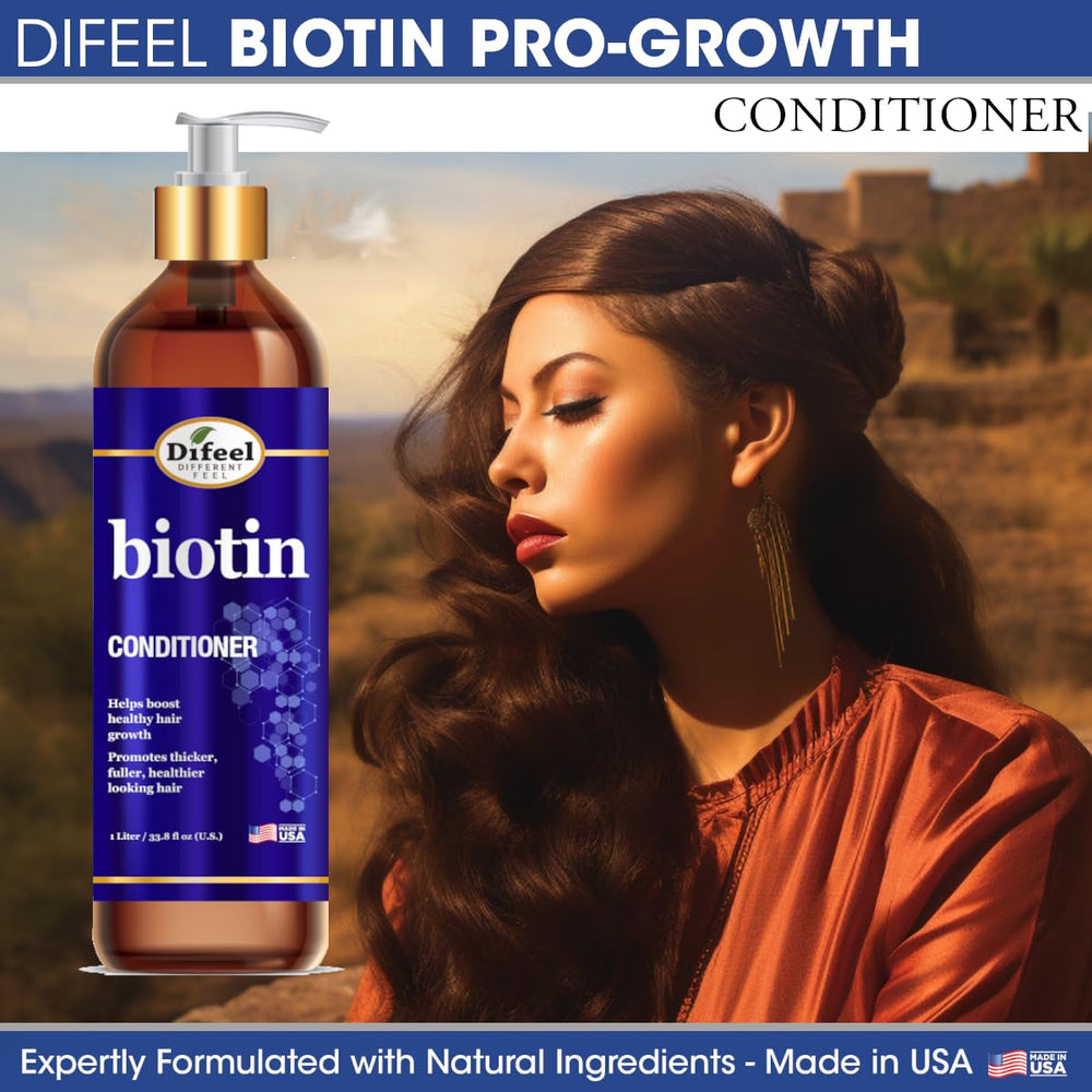 Difeel Elevated Biotin Conditioner 33.8 oz bottle offers long-term value.