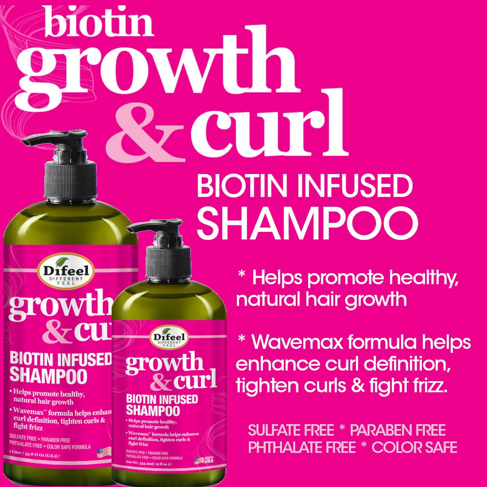Difeel Growth & Curl Biotin Shampoo rich lather close-up.