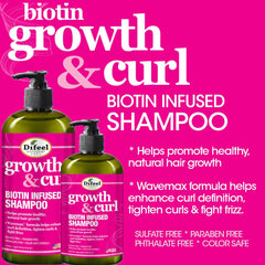 Difeel Growth & Curl Biotin Shampoo rich lather close-up.