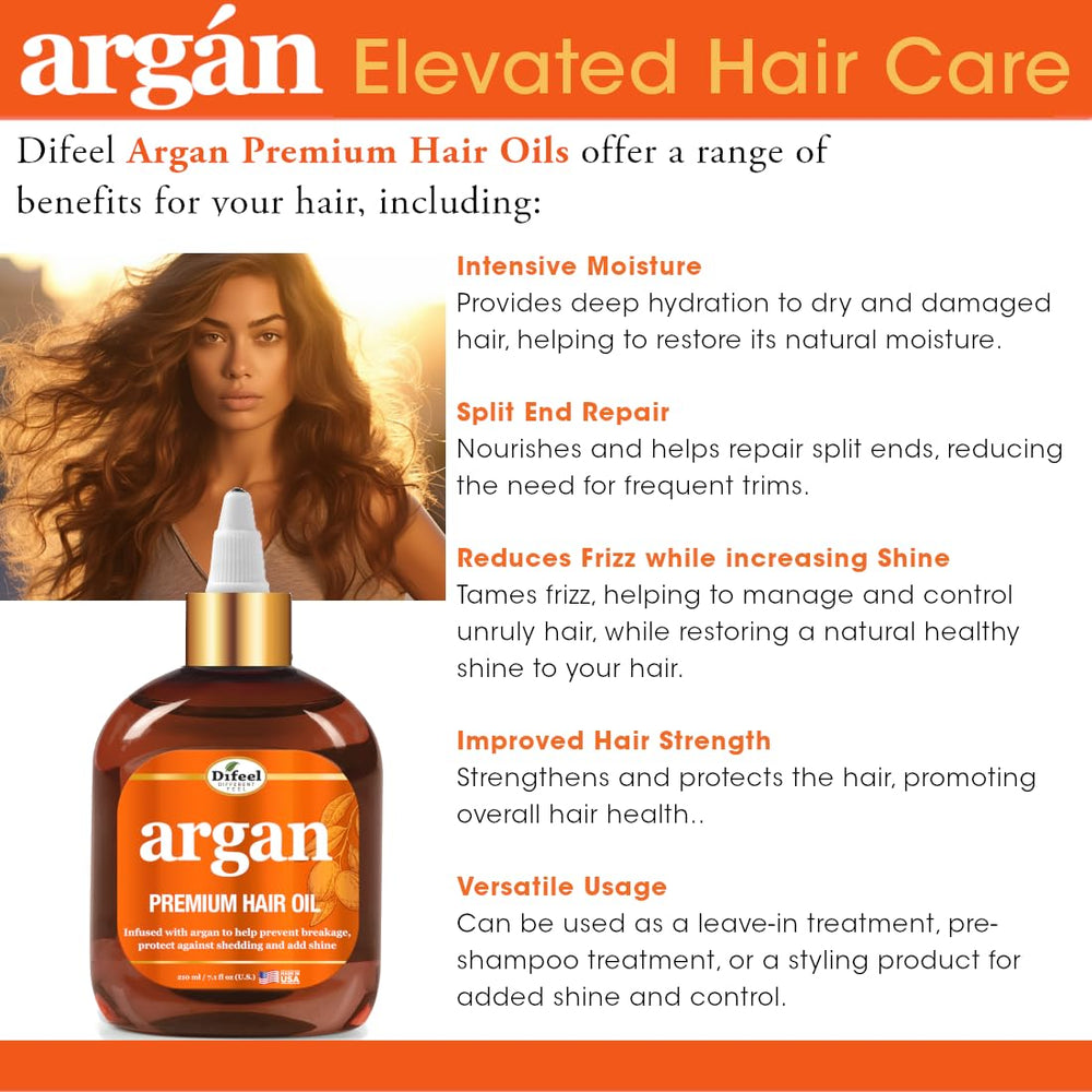 Smoothing results on hair after applying Difeel Argan Hair Oil