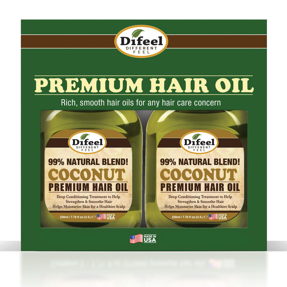 Difeel Premium Coconut Oil bottle for nourishing, lightweight moisture