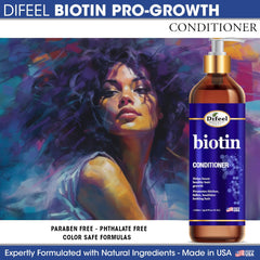 Difeel Pro-Growth Biotin Conditioner 33.8 oz bottle packaging shown