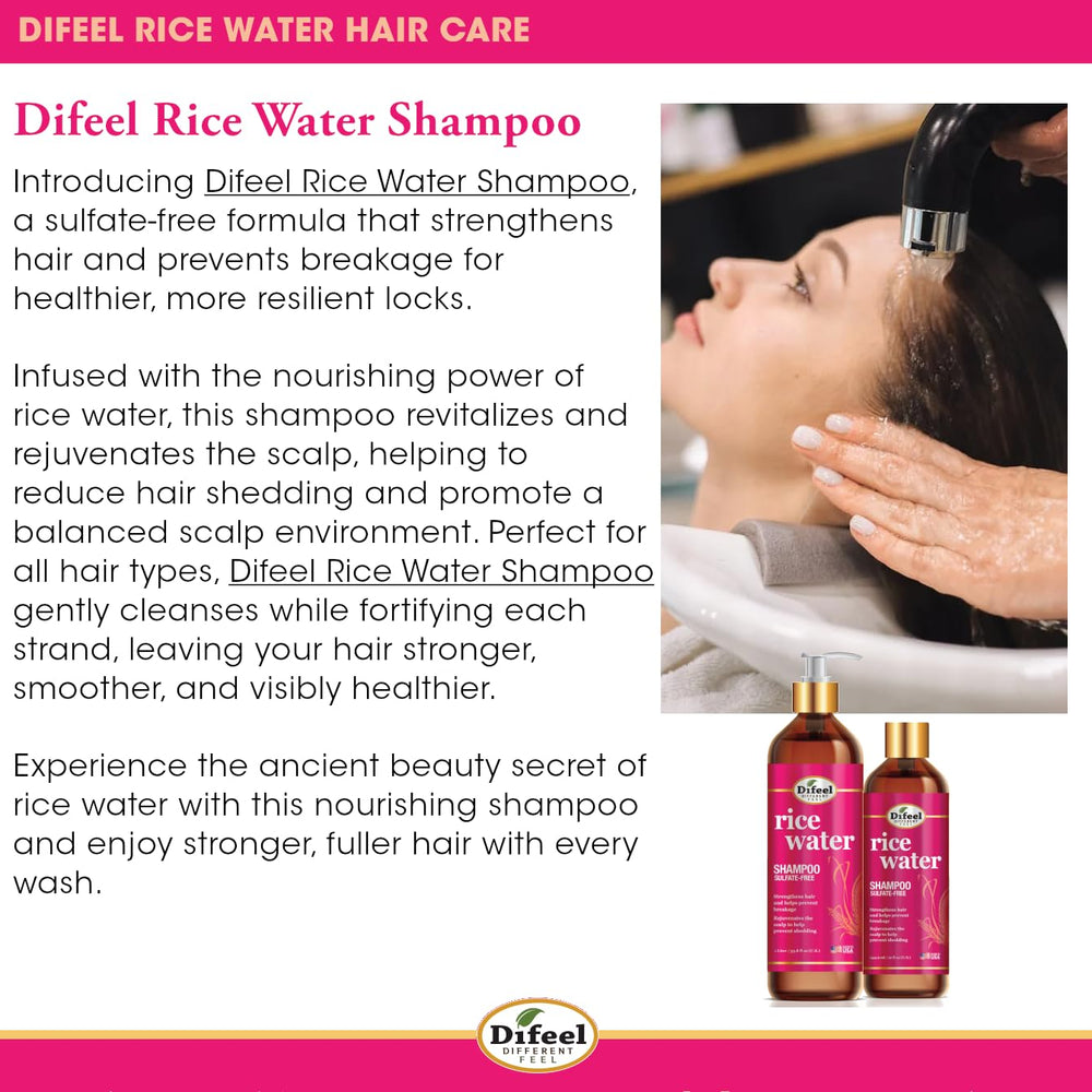 Difeel Rice Water Leave-In Spray bottle 8 oz for detangling.