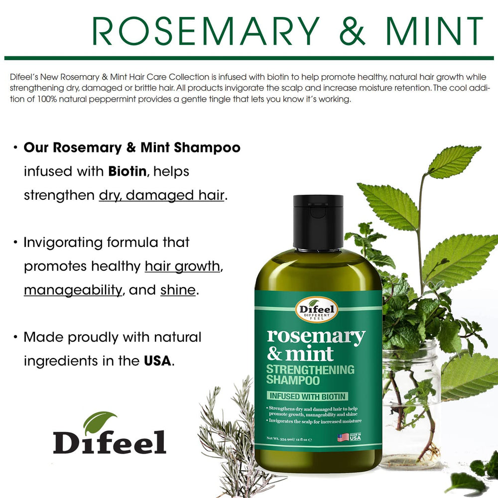 Difeel Rosemary Mint Conditioner bottle delivers detangling ease and shine.