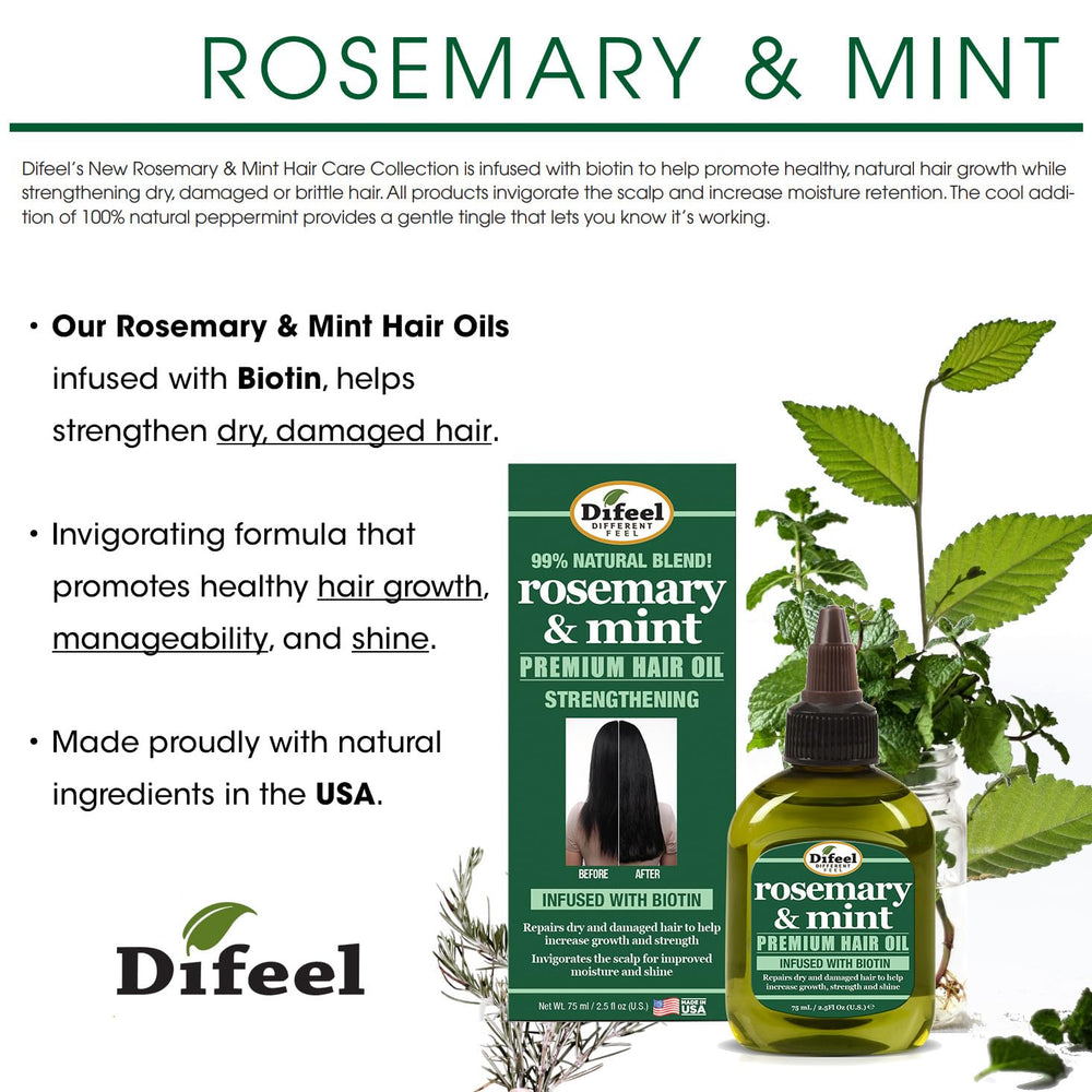 Difeel Rosemary Mint Hair Mask jar provides deep conditioning for healthier hair.