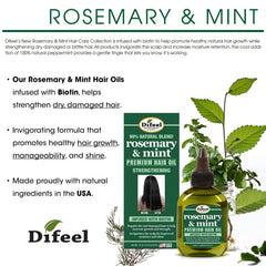 Difeel Rosemary Mint Hair Mask jar provides deep conditioning for healthier hair.