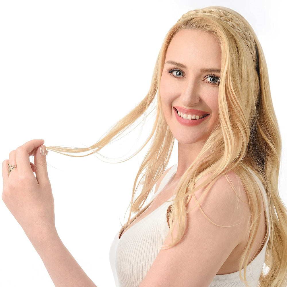 DIGUAN burgundy headband hairpiece fits securely for casual or special occasions.