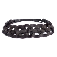 DIGUAN hollow-out braided headband close-up in deep brown for everyday styling