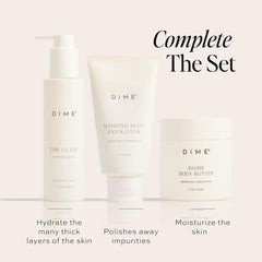 DIME Biome Body Butter probiotic-rich formula supports balanced, comfortable skin daily.