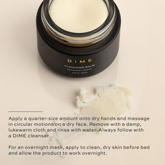 DIME double cleanse concept showing balm first then second cleanser for clear skin.